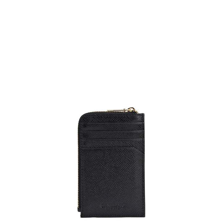 8 Slots Leather Card Case - Black