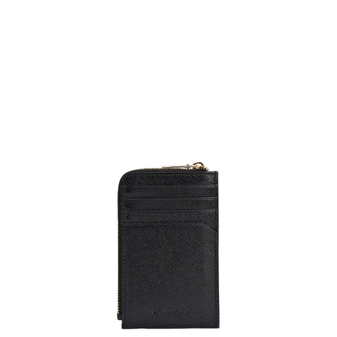 8 Slots Leather Card Case - Black