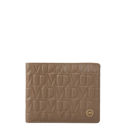 Greyish Taupe Bifold Leather Mens Wallet