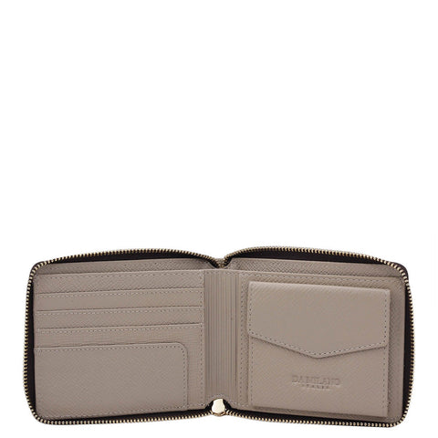 Croco Leather Ladies Wallet - Frost