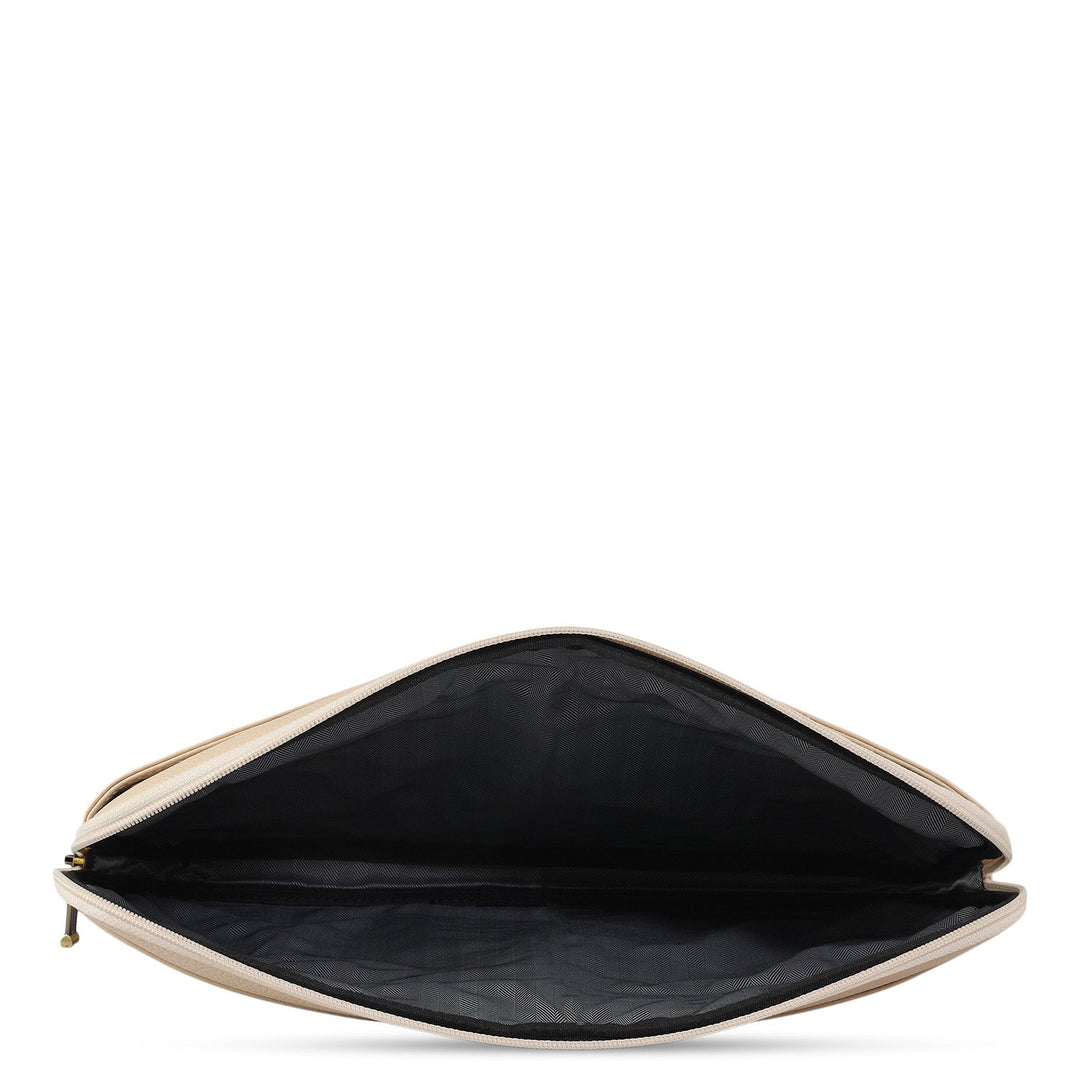 Wax Leather Laptop Sleeve - Dove