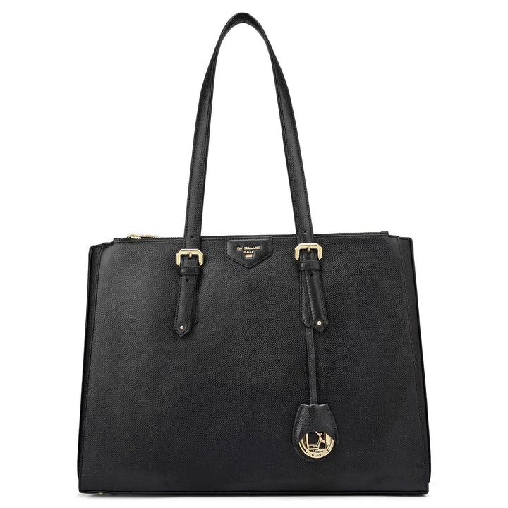 Large Franzy Leather Shoulder Bag - Black