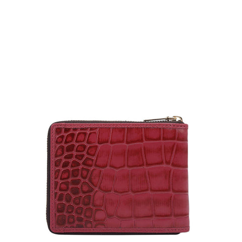 Croco Leather Ladies Wallet - Plumberry