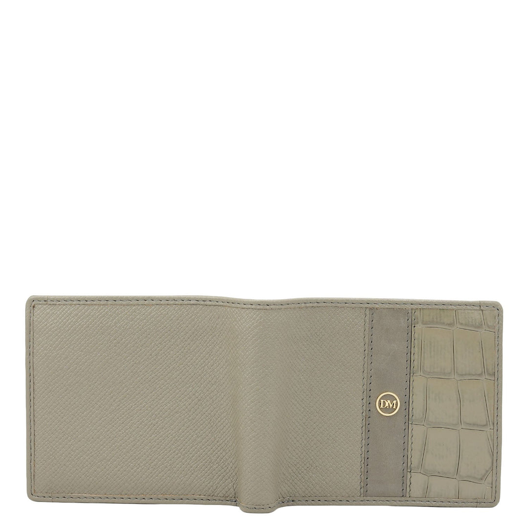 Stone Grey Bifold Leather Mens Wallet
