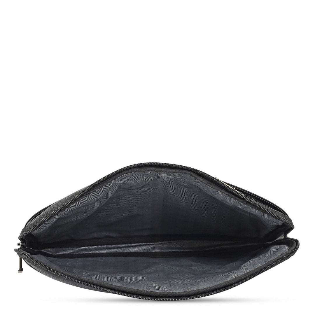 Wax Leather Laptop Sleeve - Black