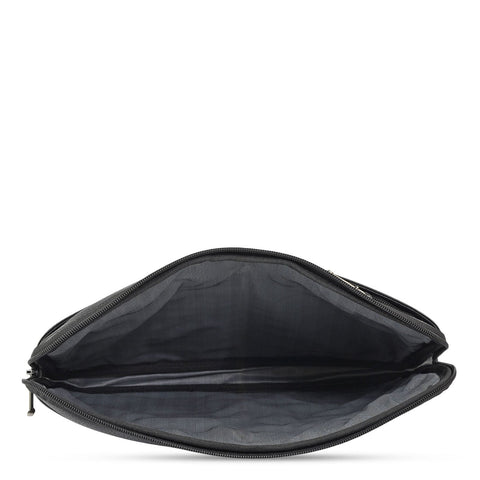 Wax Leather Laptop Sleeve - Black