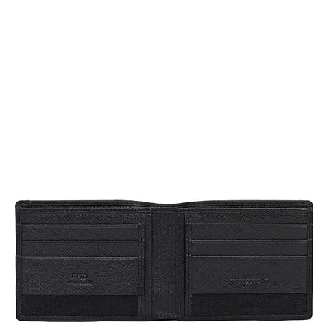 Black Bifold Leather Mens Wallet