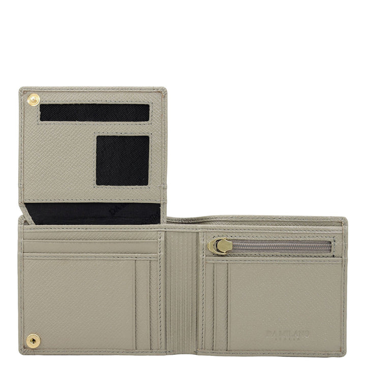 Stone Grey Bifold Leather Mens Wallet