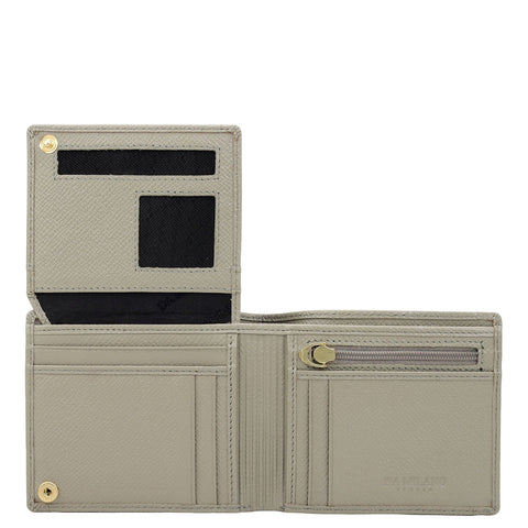 Stone Grey Bifold Leather Mens Wallet