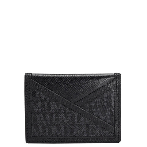 Monogram Franzy Leather Card Case - Black