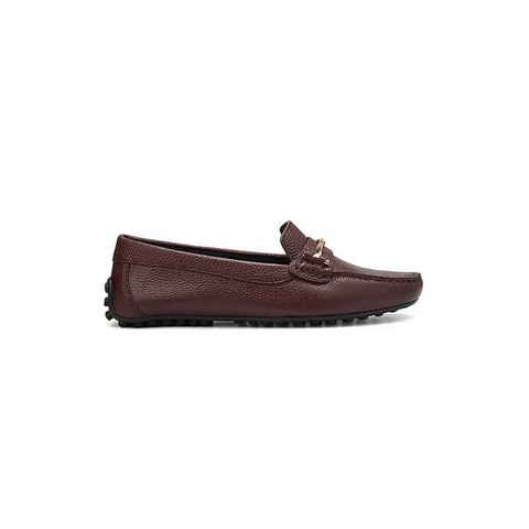 Burgundy Moccasins With Buckle