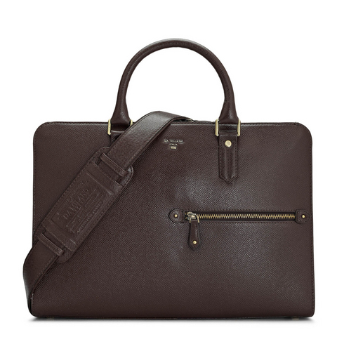 Franzy Leather Laptop Bag - Chocolate