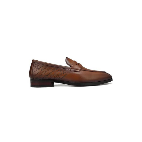 Tan Signato Leather Loafers