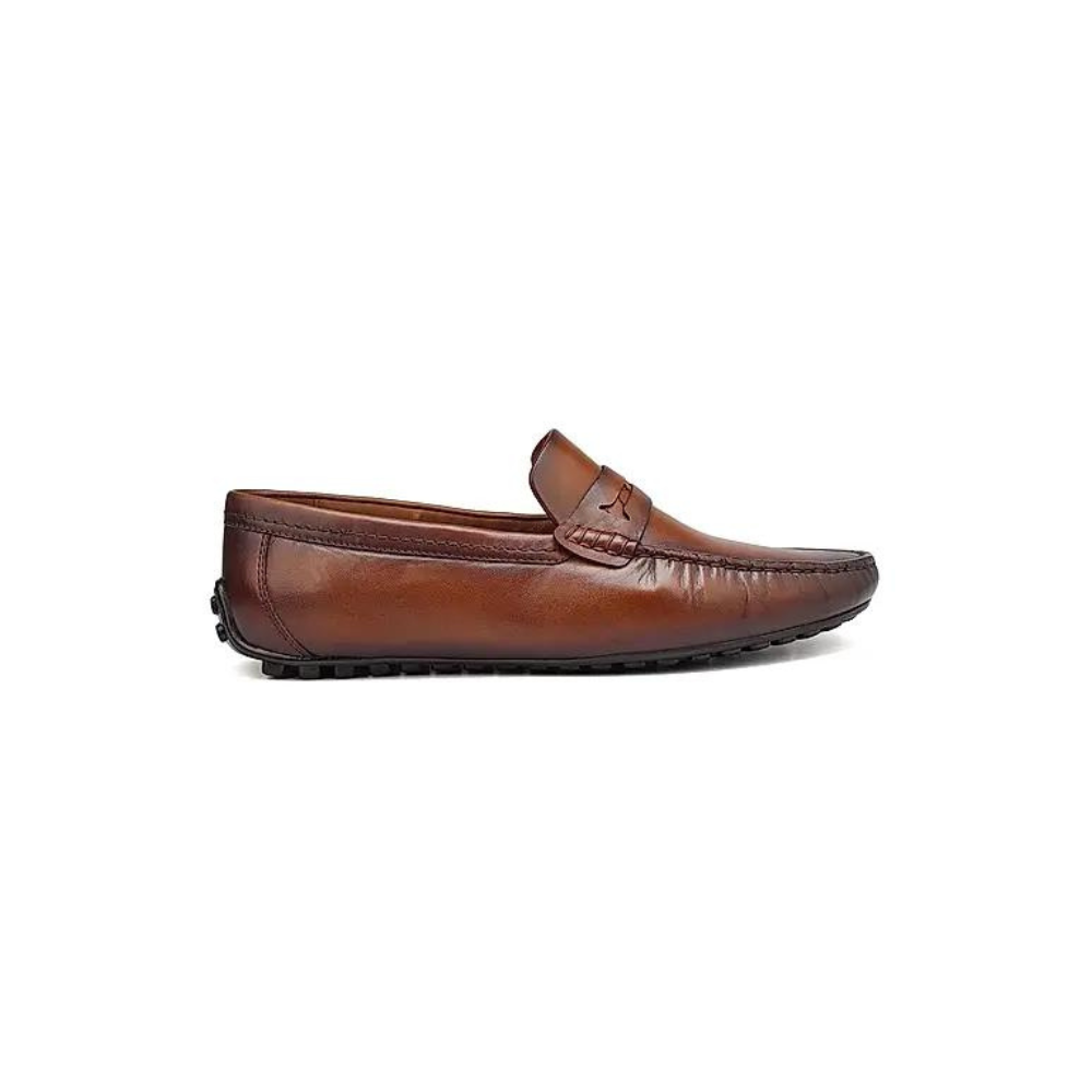 Tan Plain Leather Moccasins