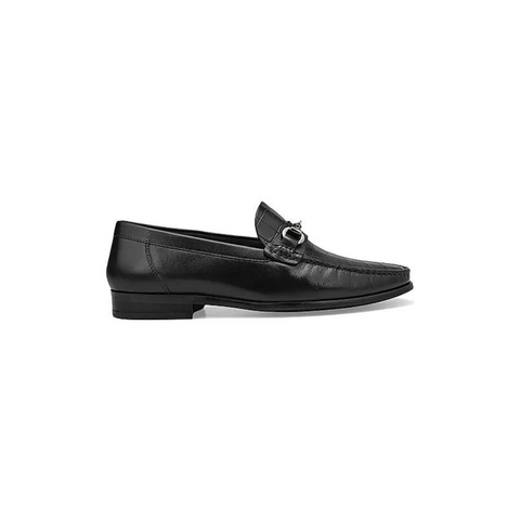 Black Croco Textured Loafers