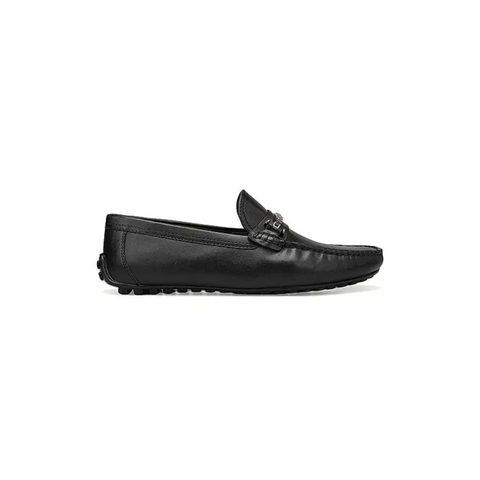 Black Moccasins With Metal Buckle