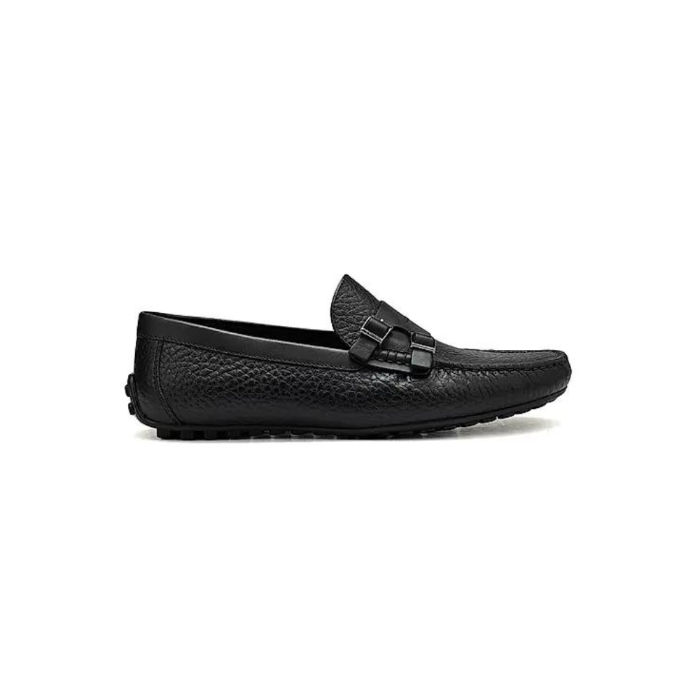 Black Monk Strap Style Moccasins