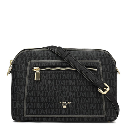 Small Monogram Leather Sling - Black