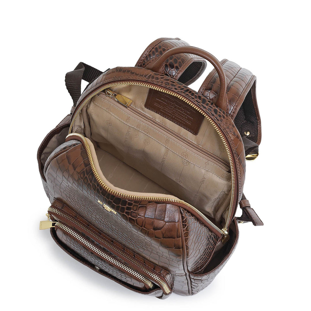 Croco Leather Backpack - Date