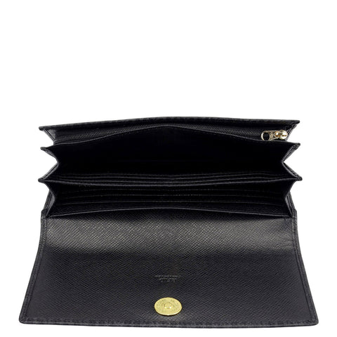 Monogram Leather Ladies Wallet - Black