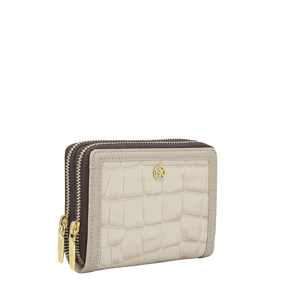 Croco Leather Ladies Wallet - Frost
