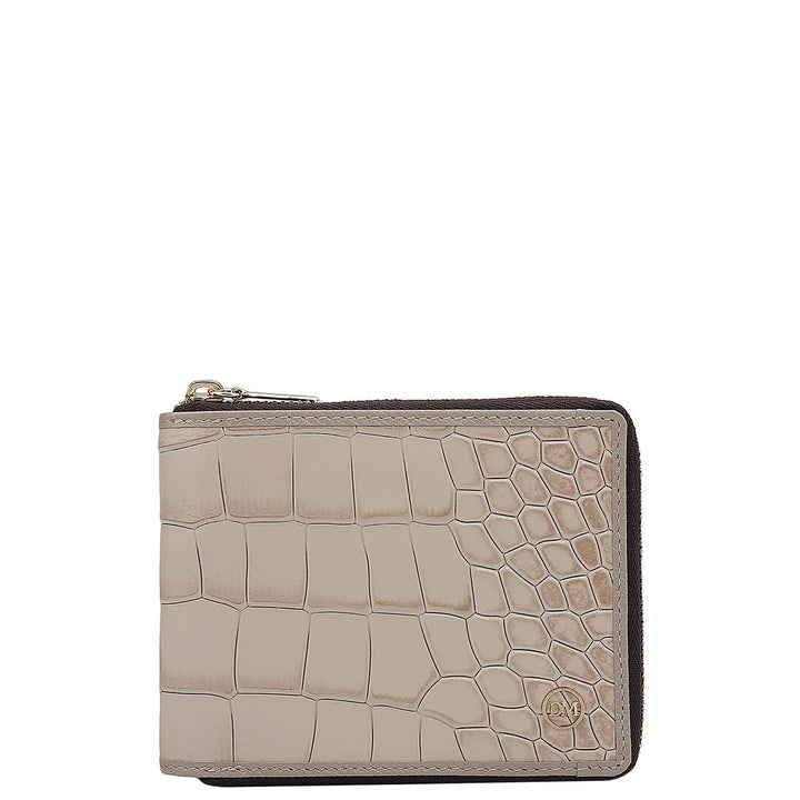 Croco Leather Ladies Wallet - Frost