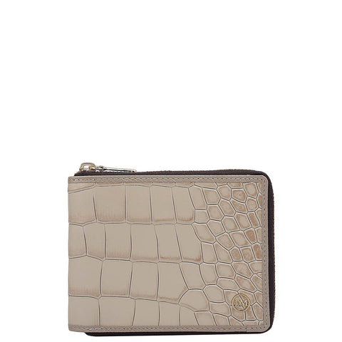 Croco Leather Ladies Wallet - Frost