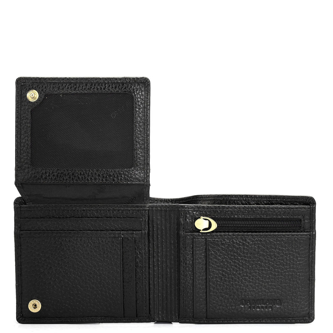 Black Bifold Leather Mens Wallet