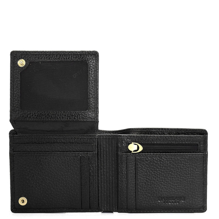 Black Bifold Leather Mens Wallet