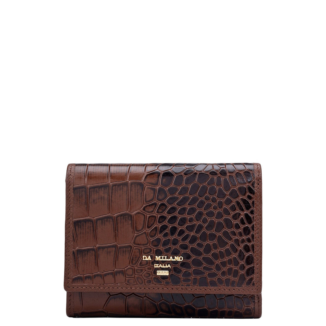 Croco Leather Ladies Wallet - Date
