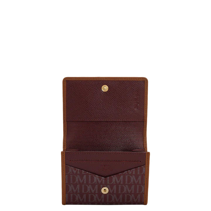 Monogram Leather Card Case - Blood Stone