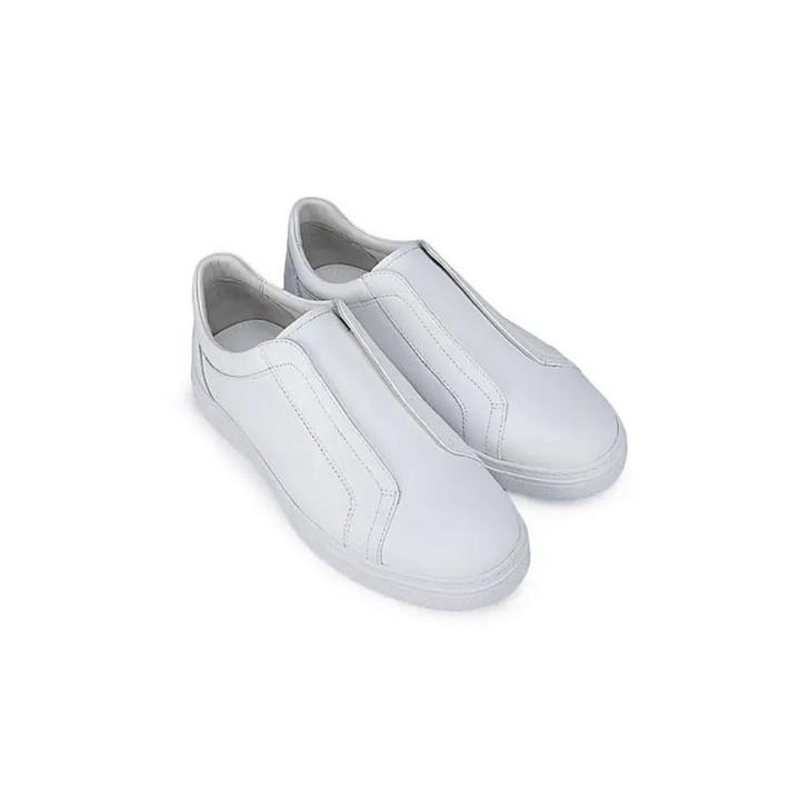 White Slip-on Leather Sneakers