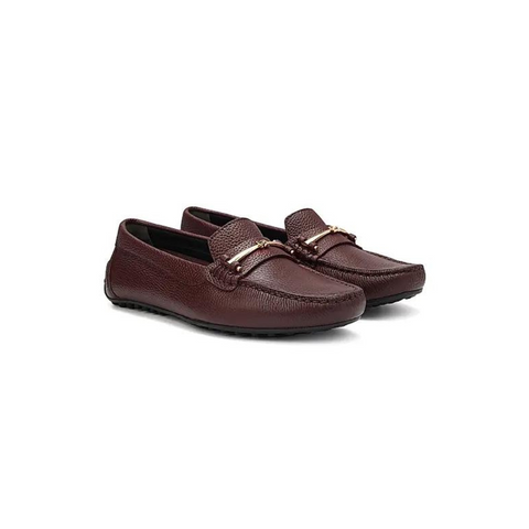 Burgundy Moccasins With Buckle