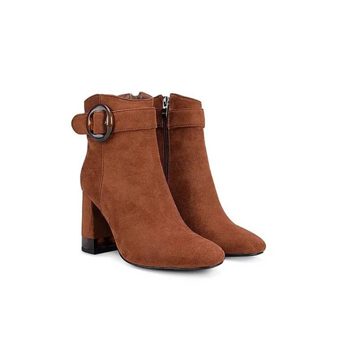 Brown Ankle Boots with Block heels