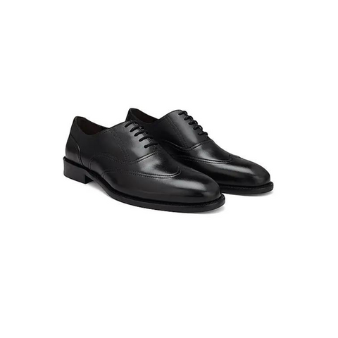 Black Leather Derby Shoes