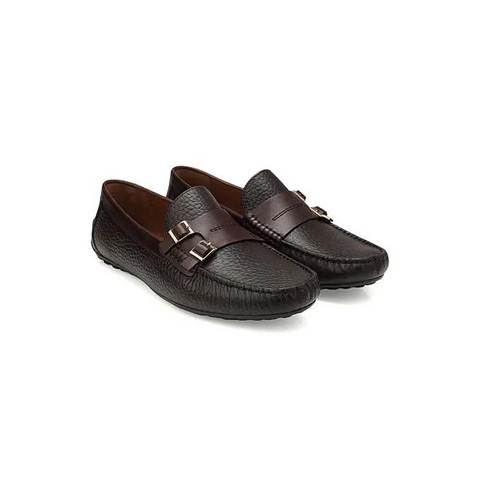 Coffee Monk Strap Style Moccasins