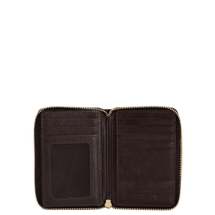 Croco Leather Card Case - Brown