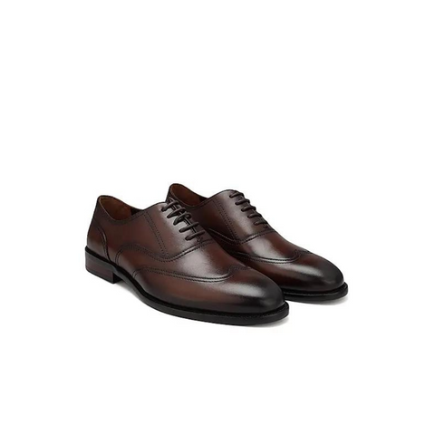 Coffee Leather Derby Shoes