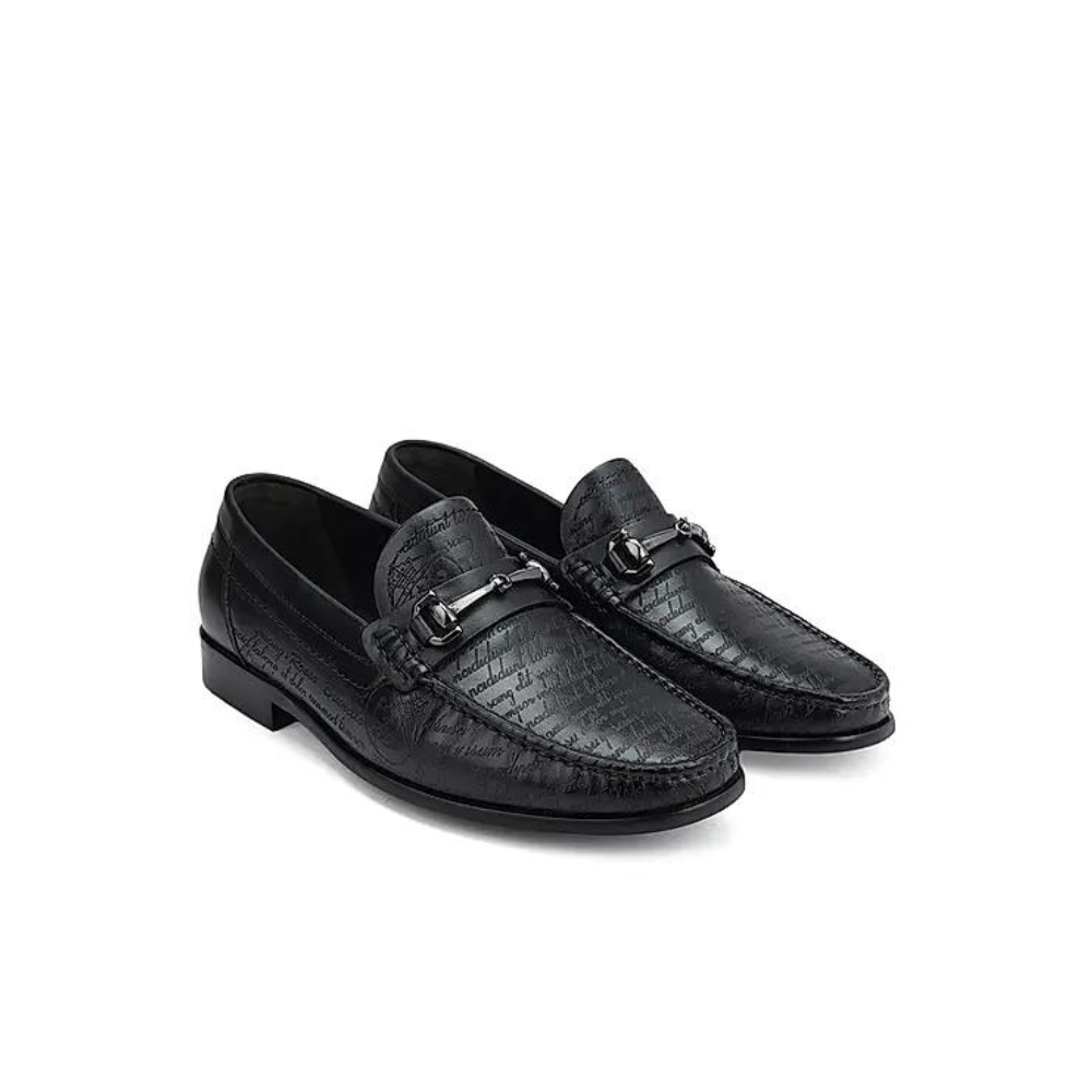 Black Signato Leather Loafers