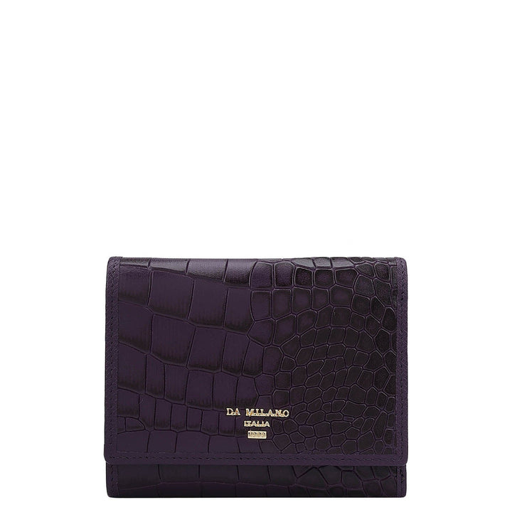 Croco Leather Ladies Wallet - Grapevine