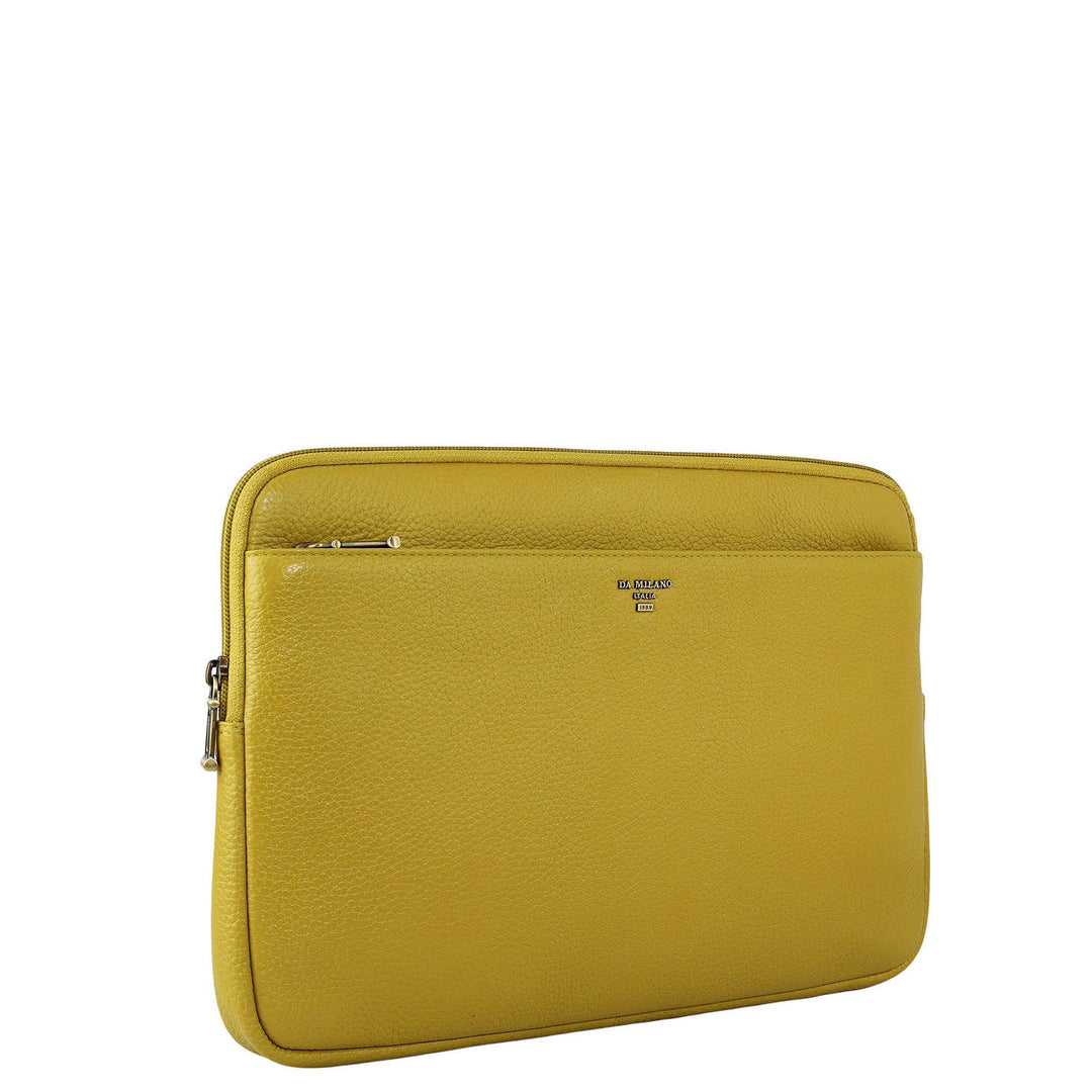 Wax Leather Laptop Sleeve - Green Tea