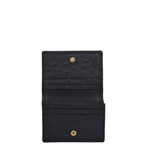 6 Slots Leather Card Case - Black