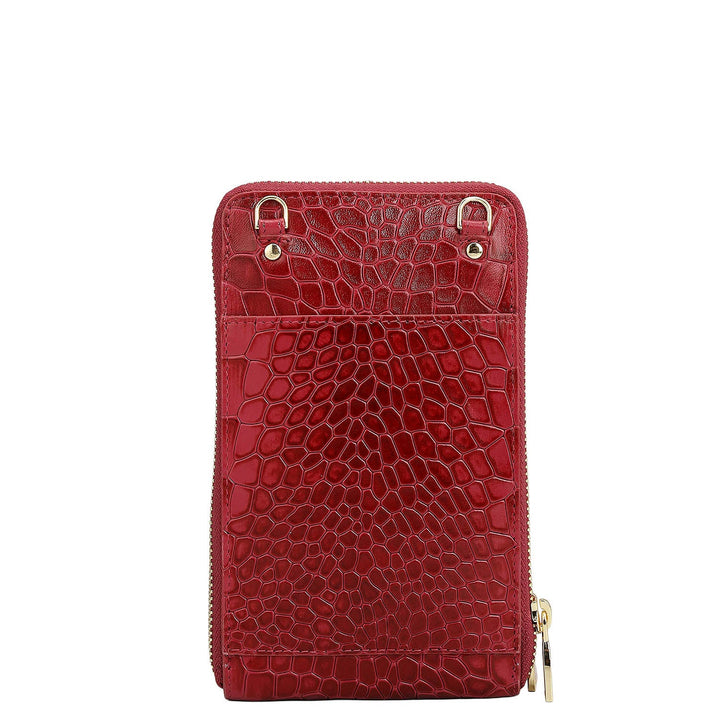 Croco Leather Crossbody - Plumberry