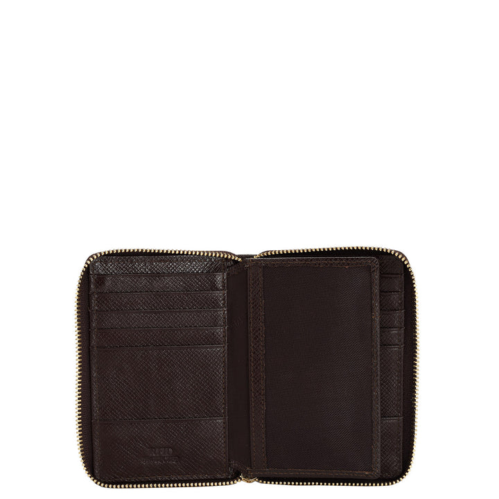 Croco Leather Card Case - Brown