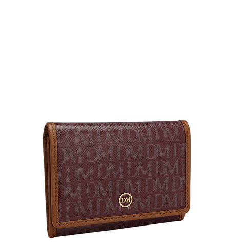 Monogram Leather Card Case - Blood Stone