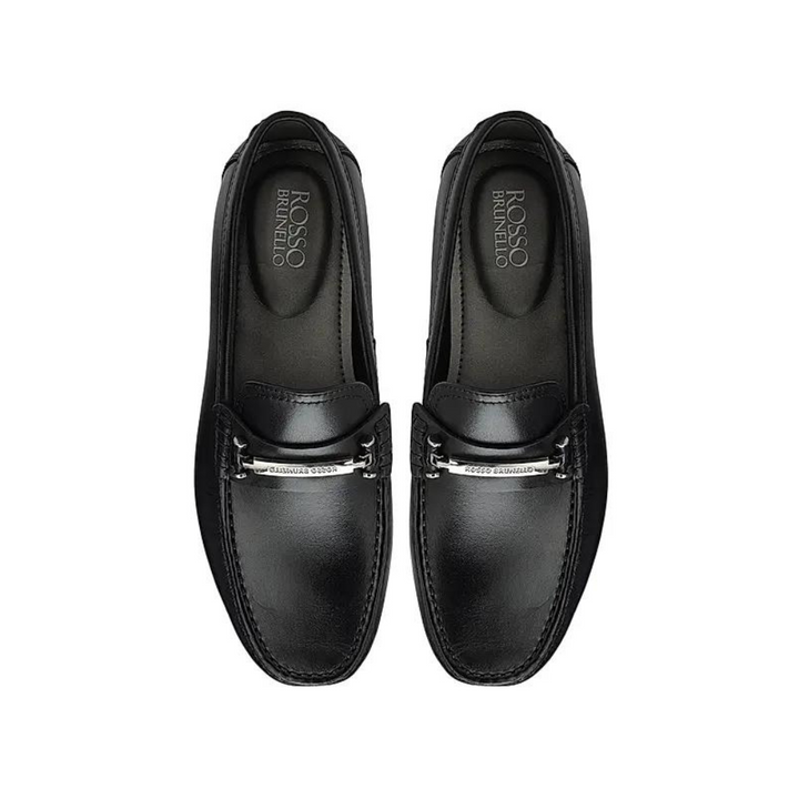 Black Moccasins With Metal Buckle