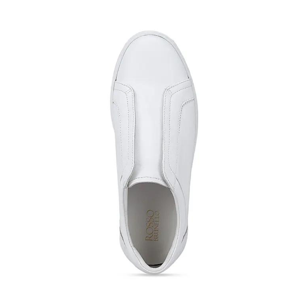 White Slip-on Leather Sneakers