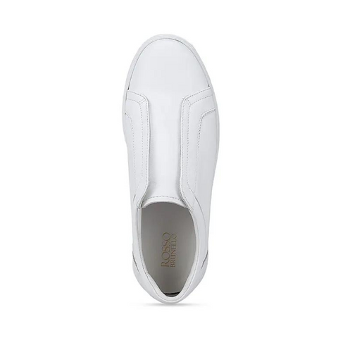 White Slip-on Leather Sneakers