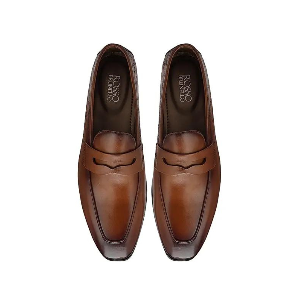 Tan Signato Leather Loafers