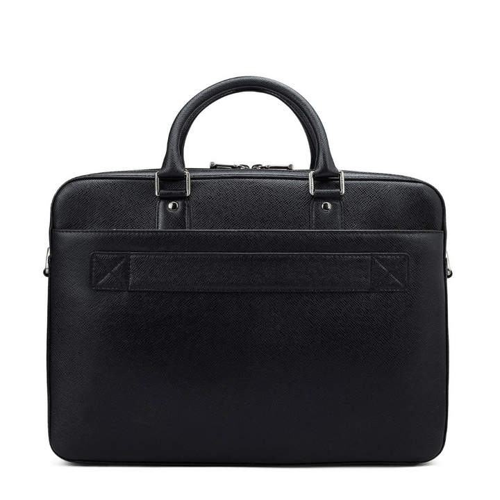 Franzy Leather Laptop Bag - Black